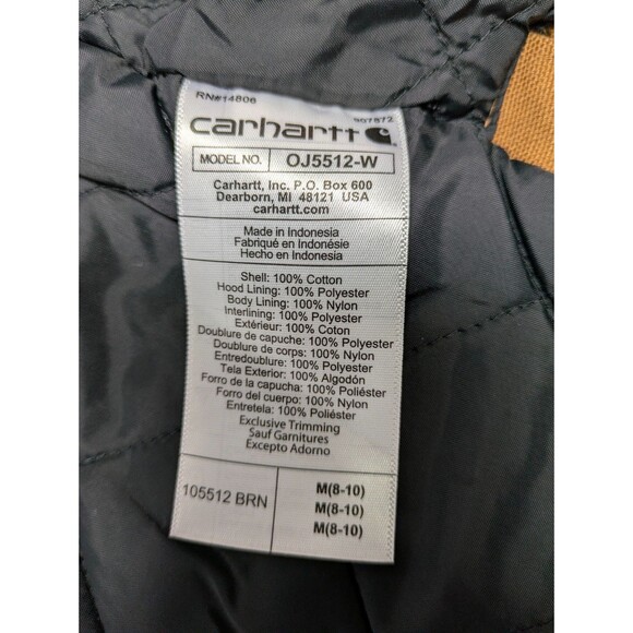 Carhartt Womens Loose Fit Weathered Washed Duck Coat Brown Size Medium NEW - Picture 13 of 14